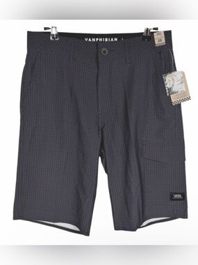 VANS Vanphibian Ripstopper Board Shorts Gray and Black Men's Size 28